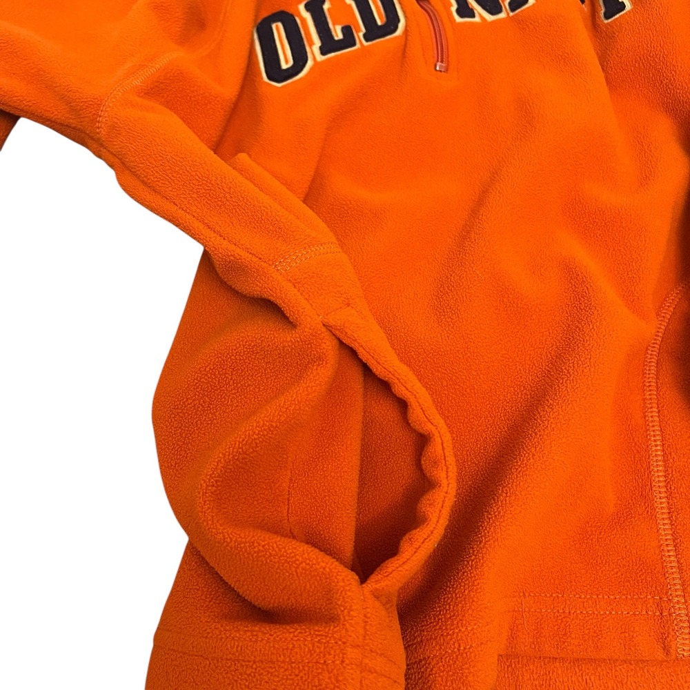 Old Navy Orange Fleece Quarter Zip‎ Pullover Sweatshirt Mens Large Retro - Picture 8 of 8